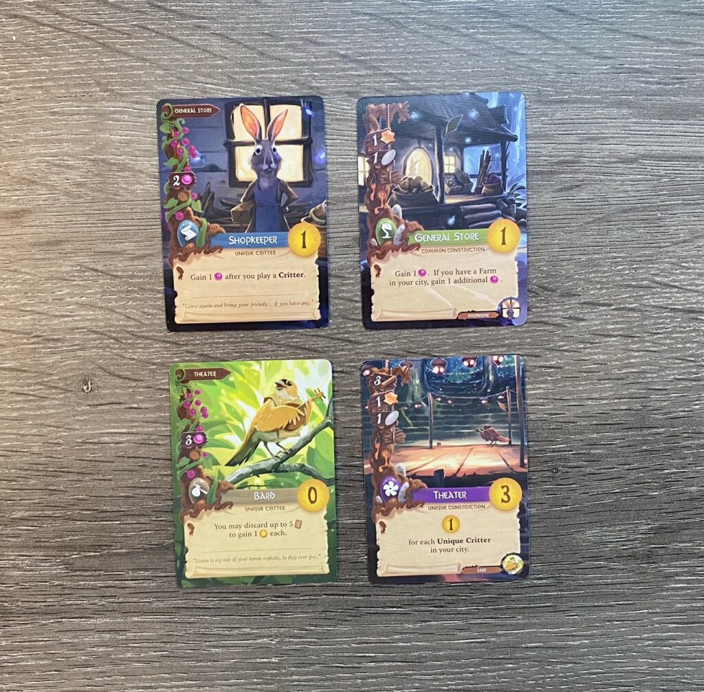Game cards showing woodland creatures and their matching locations are pictures. 